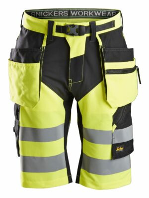 Snickers FlexiWork, High-Vis Korte Broek+ met Holsterzakken Klasse 1 6933