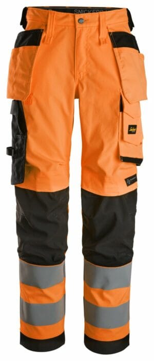 Snickers High-Vis, Klasse 2, Dames Stretchbroek met Holsterzakken 6743