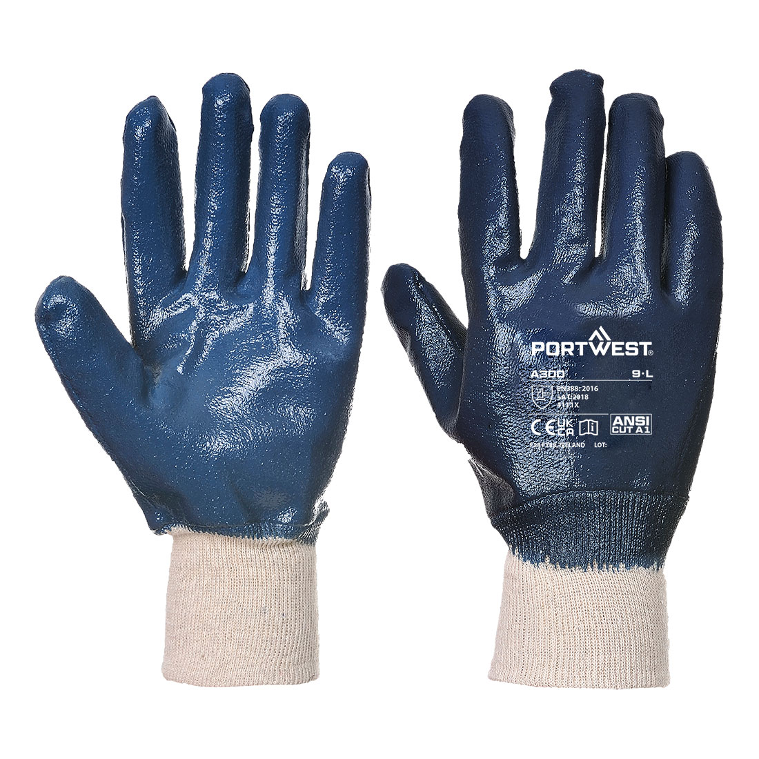 Portwest Nitril handschoen met gebreid manchet A300