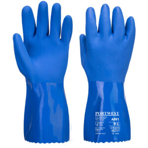 Portwest Chemiebestendige blauwe PVC handschoen A881