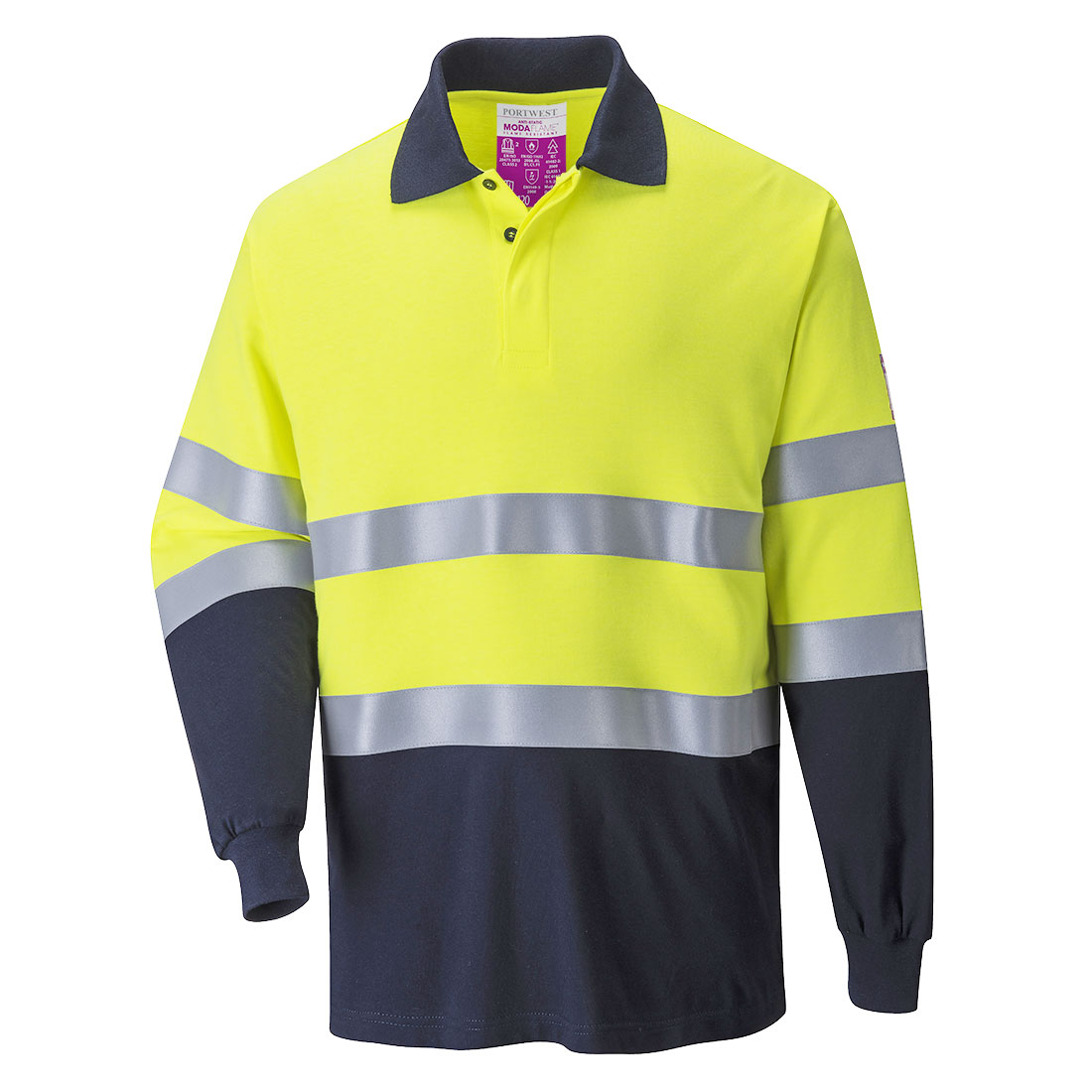 Portwest Vlamvertragende Modaflame Antistatische lange mouw Poloshirt FR74