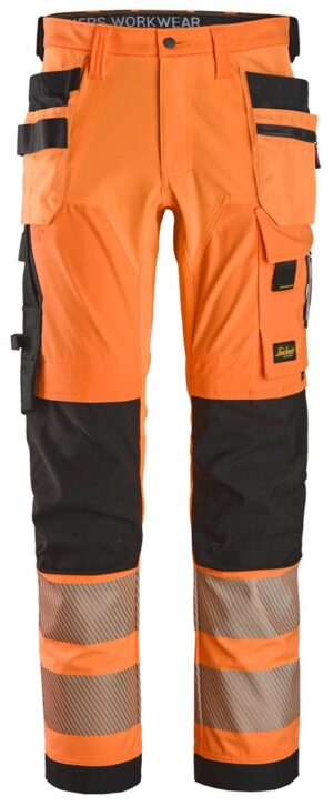 Snickers High-Vis, Klasse 2, 4-Way Stretch Werkbroek met Holsterzakken 6232